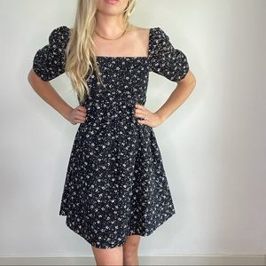 Anthropologie Maeve Black & White Eyelet Dress 6